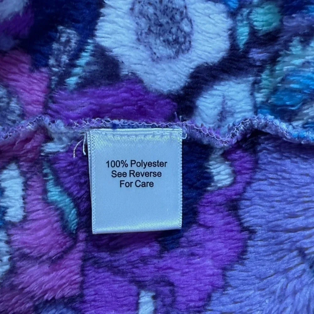 Vera Bradley Enchanted Garden Cozy Robe Womens S/M Purple Floral Hooded Travel